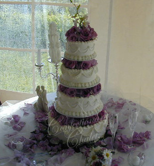 Flowers Galore Wedding Cake - July 2001
